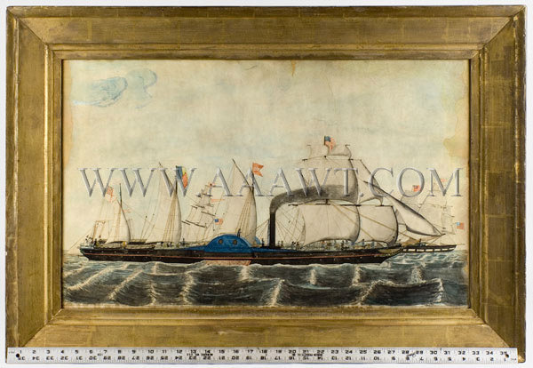 Ships Portrait, Maritime Folk Art
Watercolor
19th Century, entire view